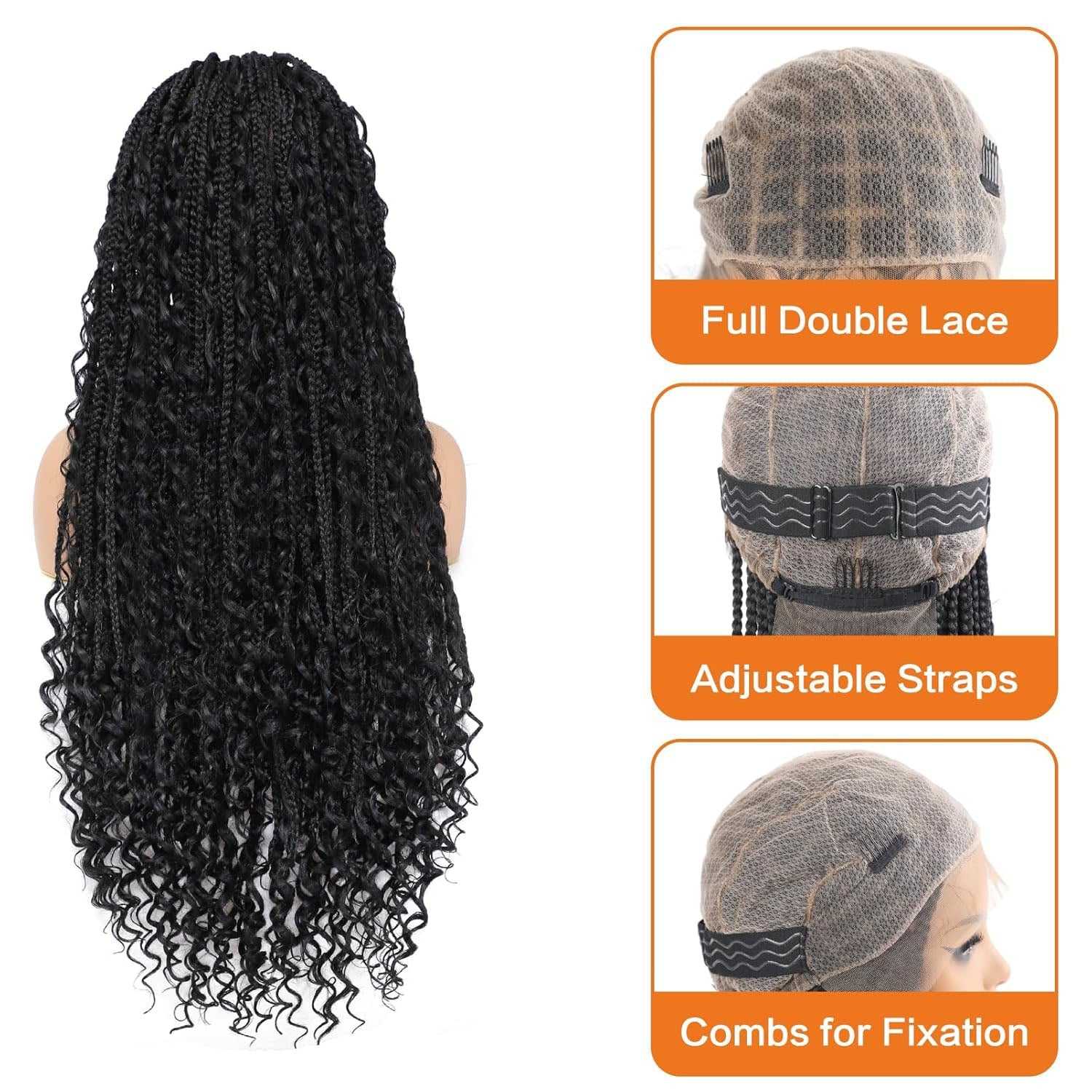Boho Bohemian Braided Lace Wig Braided Style - HalleBeauty